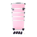 ZUN 4 in 1 Aluminum Cosmetic Makeup Case Tattoo Box Pink 21663962