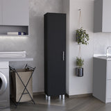 Laska 70" Tall Storage Cabinet Broom Closet with Broom Hangers,and Four Shelves Black B200P240253
