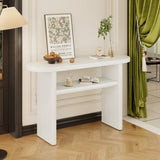 ZUN TREXM Elegant Minimalist Console Table with Rounded Edges and Sturdy Shelf Design for Entryway, N715P195554K