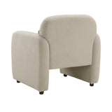 Contemporary Accent Chair Taupe Boucle Fabric Upholstery Plywood Frame Pillow Cozy Living Room B011P308555