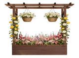 43.5*17.5*44.5 In Fir With Arched Lattice Raised Garden Bed Wooden Planting Frame Carbonized 48982866