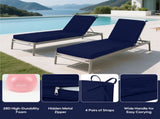 Outdoor Chaise Lounge Cushions Set of 2, Tri-Fold Replacement Cushions for Patio Furniture, Water W419P460573