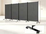 4 Panel Folding Rolling Room Divider with Lockable Universal Wheels, Non-See-Through Polyester 17275363