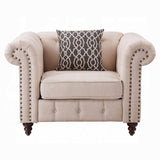 Beige Tufted Accent Chair with Pillow B062P209144