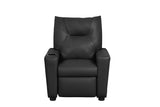 Perline 23"W Black PVC Fabric Kids Recliner Chair with Cupholder B061P236758