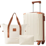 Hardshell Luggage Sets 3 Piece Carry-on Suitcases with Wheels, TSA Lock for Men Women-White 23401212
