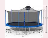 14FT Trampoline for Adults & Kids with Basketball Hoop, Outdoor Trampolines w/Ladder and Safety W285128088