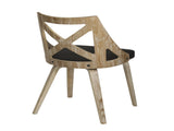 Chair in White Washed Wood and Charcoal Fabric - Set of 2 B202P223451