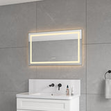 40 x 24 Inch LED Bathroom Mirror with Front and Backlight, Wall Mounted Vanity Mirror with Aluminum W2287P309232