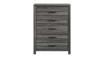 ZUN Denver Modern Style 5-Drawer Chest Made with Wood in Gray B009P272310