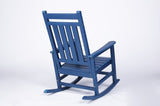 All Weather Rocking Chair Set with Side Table, 3-Piece Rocking Chair Set with Wood-Texture, Navy W2103P278564