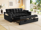 Sleeper Sofa Couch w/Pull Out, Modern Velvet Convertible Sleeper Sofa, Small Love seat Sofa W1825P332360