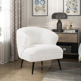 Luxury Living Room Furniture 1pc Accent Chair Beige Boucle Upholstery, High-Density Foam Seat B011P283277