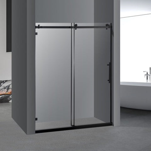 ZUN Frameless Sliding Glass Shower Doors 60" Width x 76"Height with 3/8" Clear Tempered Glass, W1675113148