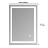 20x28" Frameless Tempered Mirror Dual LED Light Strips Front and Back LightingUnable ship on 52079319