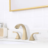 2-Handle Bathroom Sink Faucet with Drain, Brushed Gold W122465399