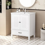 30" Bathroom Vanity with Sink Vintage Style, Multi-functional Storage Space, Door Shelf, N759P218644K