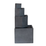 ZUN 19.7x19.7x41.7" Gray Cement 4 Tier Block Water Fountain Outdoor W2078P178867