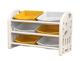 Kids Toy Organizer with 6 Bins, Multi-functional Nursery Organizer Kids Furniture Set Toy 02014813