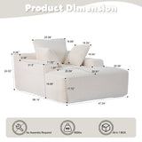Oversized Chaise Lounge Chair Cozy Cloud Couch, Modern Plush Corduroy Upholstered Sleeper Sofa 25640713