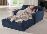 Indoor Single Chaise Sofa, Modern Corduroy Upholstery, No Assembly Required,Comfy Sleeper for Living W2339P477807