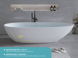 59'' Solid Surface Matte Tub, Freestanding Solid Surface Resin Stone Bathtub, Solid Surface Matte W2753P191227