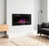 7 Color Background Light Wall Fireplace,Electric Wall-Mounted Fireplace with Flame Effect T3971P416219