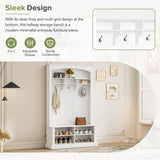 ON-TREND 47.2'' Wide Hall Tree with Bench and Shoe Storage, Multi-functional Storage Bench with 3 WF317362AAK