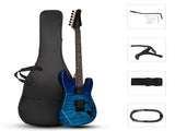 39in Electric Guitar H-H Pickups Trans Blue suit for Heavier Rock 55240222