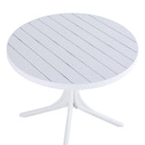 Modern White Round Plastic Table 36 Inch Indoor/Outdoor Dining Table & Coffee Table, Lightweight W3450P323346