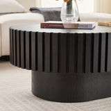 43.70 Inch Modern Handcraft Drum Coffee Oval Coffee for Living Room,Small Wooden Coffee W2582P250585