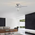 ZUN 5-blade 52-inch Chrome Ceiling Fan with 3-Light W1592P163922