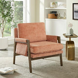 Kelly Mid-Century Modern Velvet Accent Armchair, Orange T2574P180238