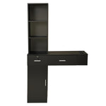 ZUN Wall Mount Hair Styling Barber Station Beauty Hair Salon Spa Equipment Set W/ 3-Tier Shelf, Lockable W2181P153077