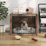 ZUN Dog Crate Furniture , Wooden Dog Crate with Double Doors, Dog Furniture, Indoor Dog Kennel, W331P225793