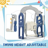 ZUN Toddler Slide and Swing Set 5 in 1, Kids Playground Climber Slide Playset with Telescope, 75413266