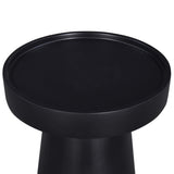Glam 16 in. Solid Wood Round Pedestal End/Side Table, Living Room Sofa Side Accent Table, Black B011P217873