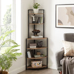 ZUN 6-Tier Corner Open Shelf Modern Bookcase Wood Rack Freestanding Shelving Unit,Plant Album Trinket W2167P147868