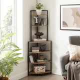 ZUN 6-Tier Corner Open Shelf Modern Bookcase Wood Rack Freestanding Shelving Unit,Plant Album Trinket W2167P147868