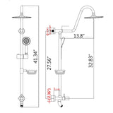 10" Rainfall Shower Head and Handheld Showerhead Combo Shower System with Slide Bar, Matte Black W1219105888