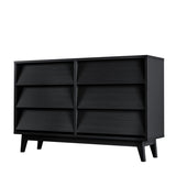 ZUN 6 Drawer Double Dresser Features Vintage-style and Bevel Design 09136501