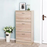 3-Drawer Shoe Storage Cabinet, 3-Tier Wood Shoe Rack Storage Organizer for Entryway 20832487