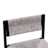Gray Set of 2 Hand Weave Bars with Back Counter Height Bar Chairs Paper Rope Woven Dining W1757138690