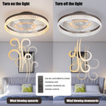 ZUN Ceiling Fans with Lights, Minimalist Ring Led Chandelier Fan with Remote Control Modern Ceiling Lamp W1340121803