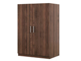 2-Door Wooden Wardrobe Armoire with 3 Storage Shelves, Brown 07725847