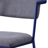 ZUN Grey and Blue Open Back Upholstered Office Chair B062P186424