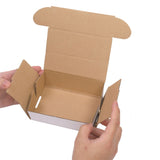 50 Corrugated Paper Boxes 6x4x2 " White Outside and Yellow Inside 73774264
