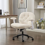 Cross Legged Chair with Flip-up Armrests, Cross Legged Office with Wheels, Comfy Swivel 86214703