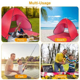 Pop Up Beach Tent Sun Shade Shelter Anti-UV Automatic Waterproof Tent Canopy for 2/3 Man w/ Net 00636327