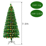 ZUN 7.5FT Fiber Optic Christmas Tree with 260 LED Lamps & 260 Branches 19502533